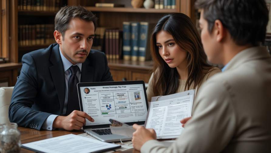 Couple completing spousal visa forms together