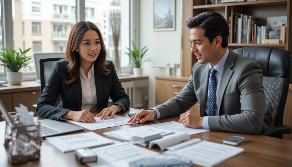 Foreclosure attorney reviewing mortgage default notices