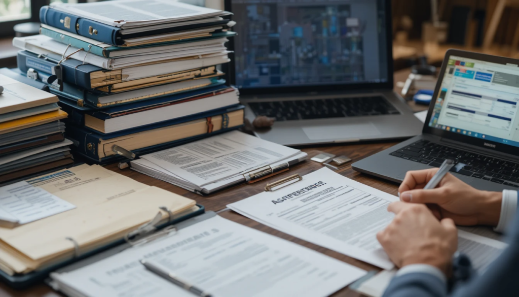 Mortgage statements and lender letters on a table