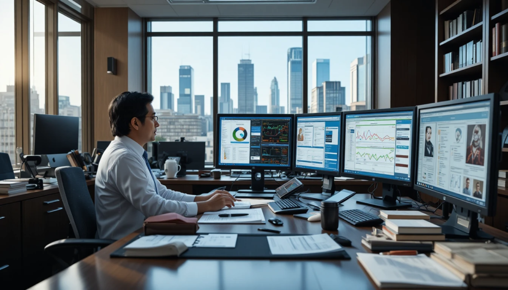 Medical liability lawyer reviewing patient care records