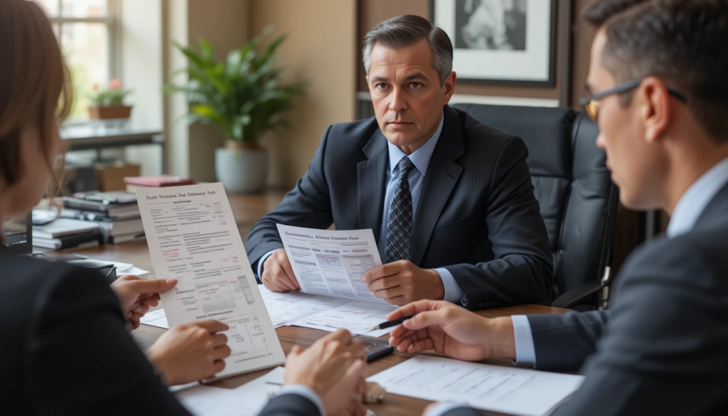 Close-up of bankruptcy court filing paperwork