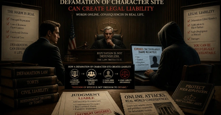 How a Defamation of Character Site Can Create Legal Liability