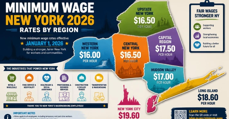 Minimin Rage Minimum Wage New York 2026: Rates by Region & Tips